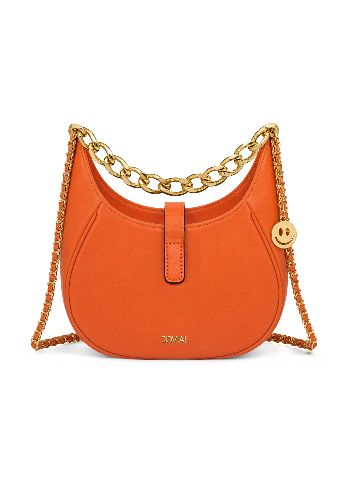 Decorative Smiley Face Handbag in Orange