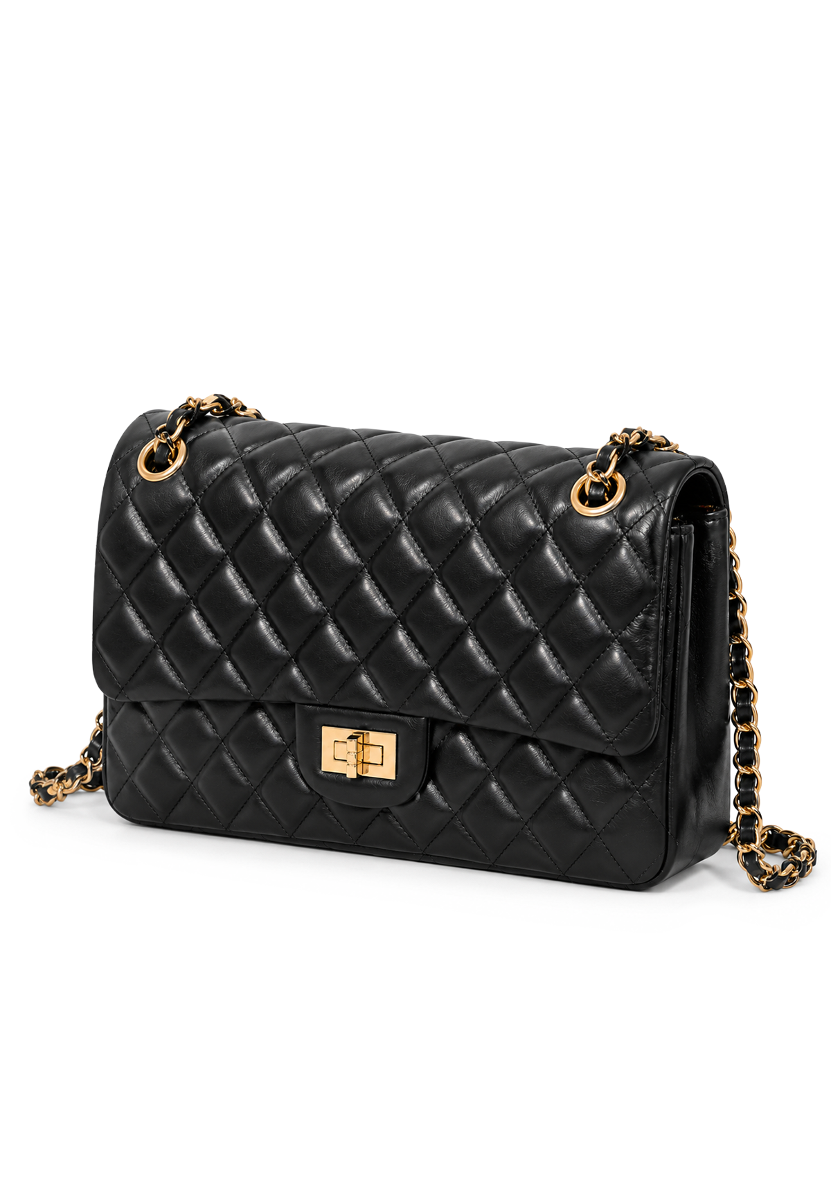 Quilted Flap Bag in Black