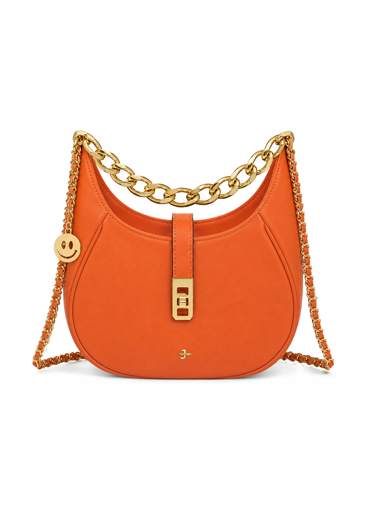 Decorative Smiley Face Handbag in Orange