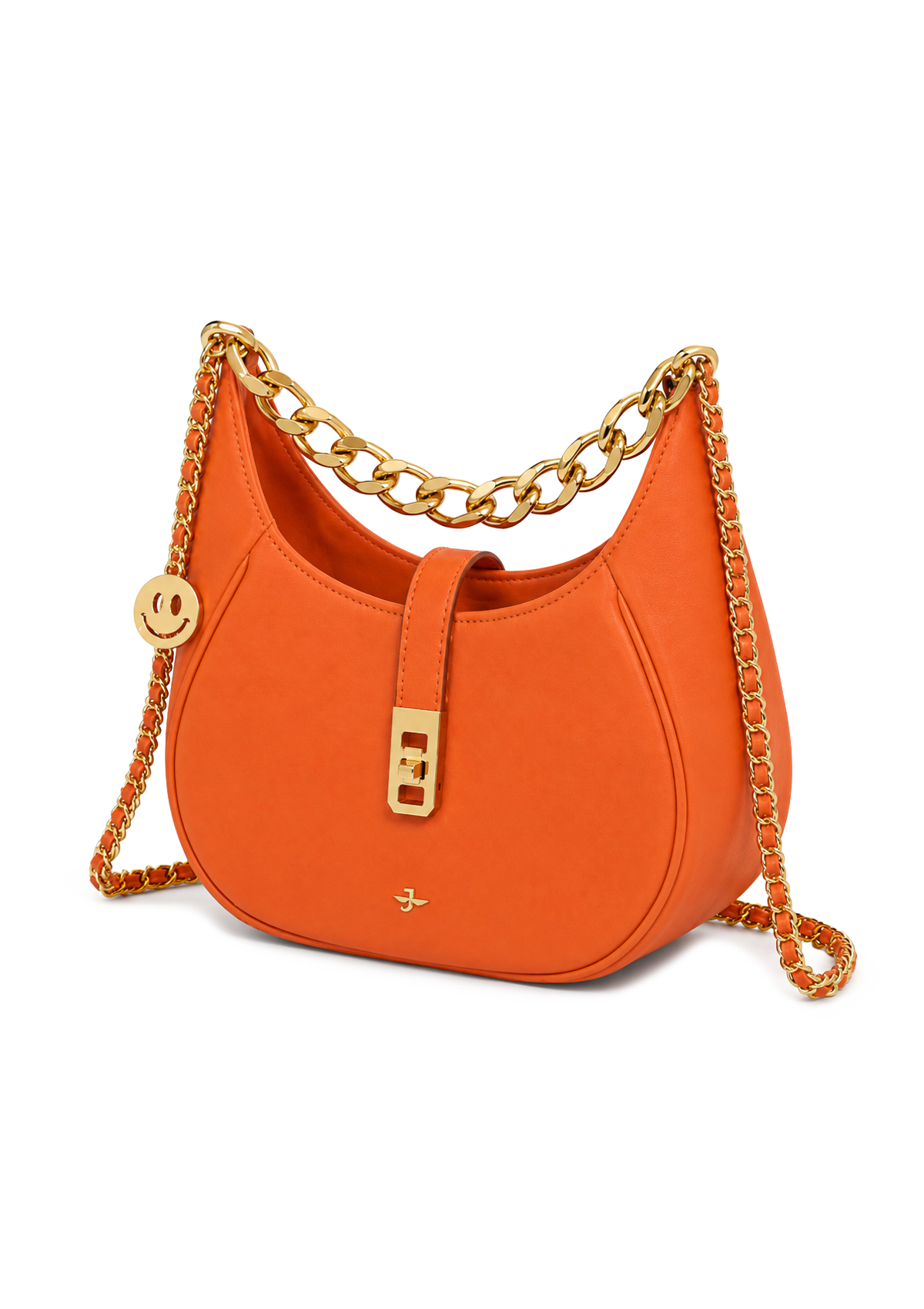 Decorative Smiley Face Handbag in Orange