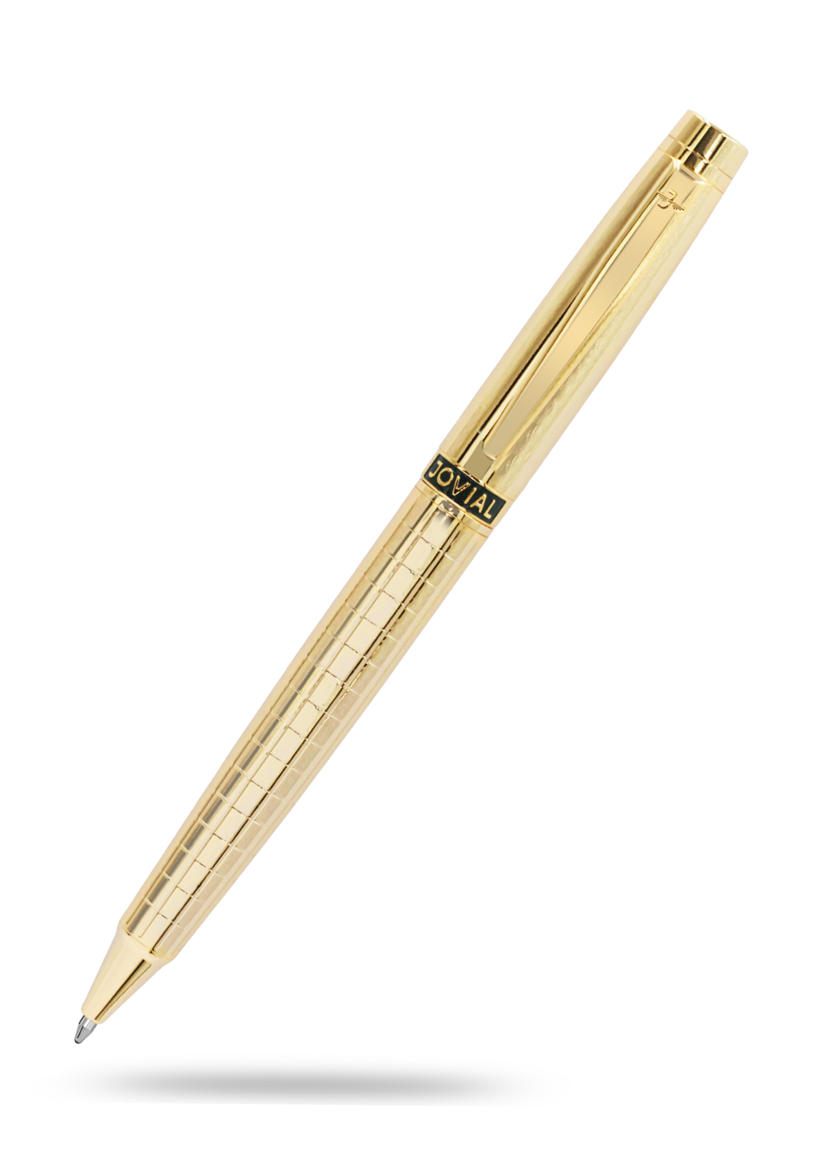 Gold pen on a white background
