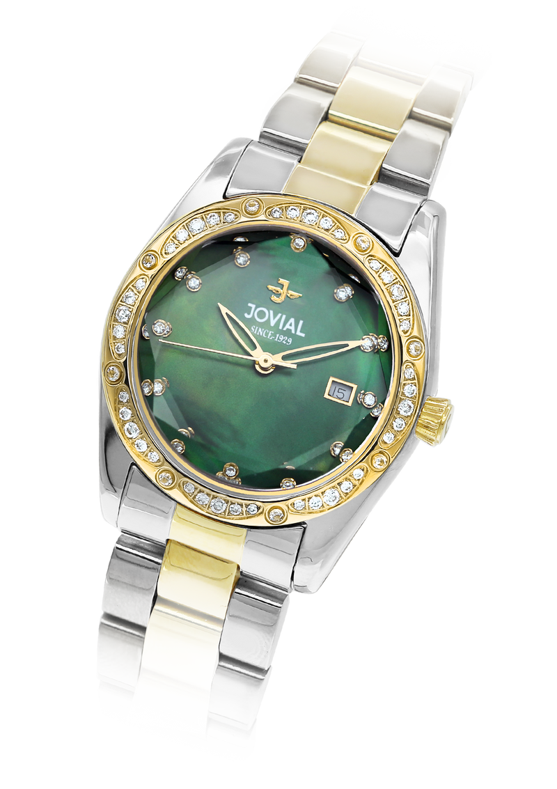 Jovial Men's 04505-GSLC-01 Classic Chronograph Black Leather Watch - Bezali