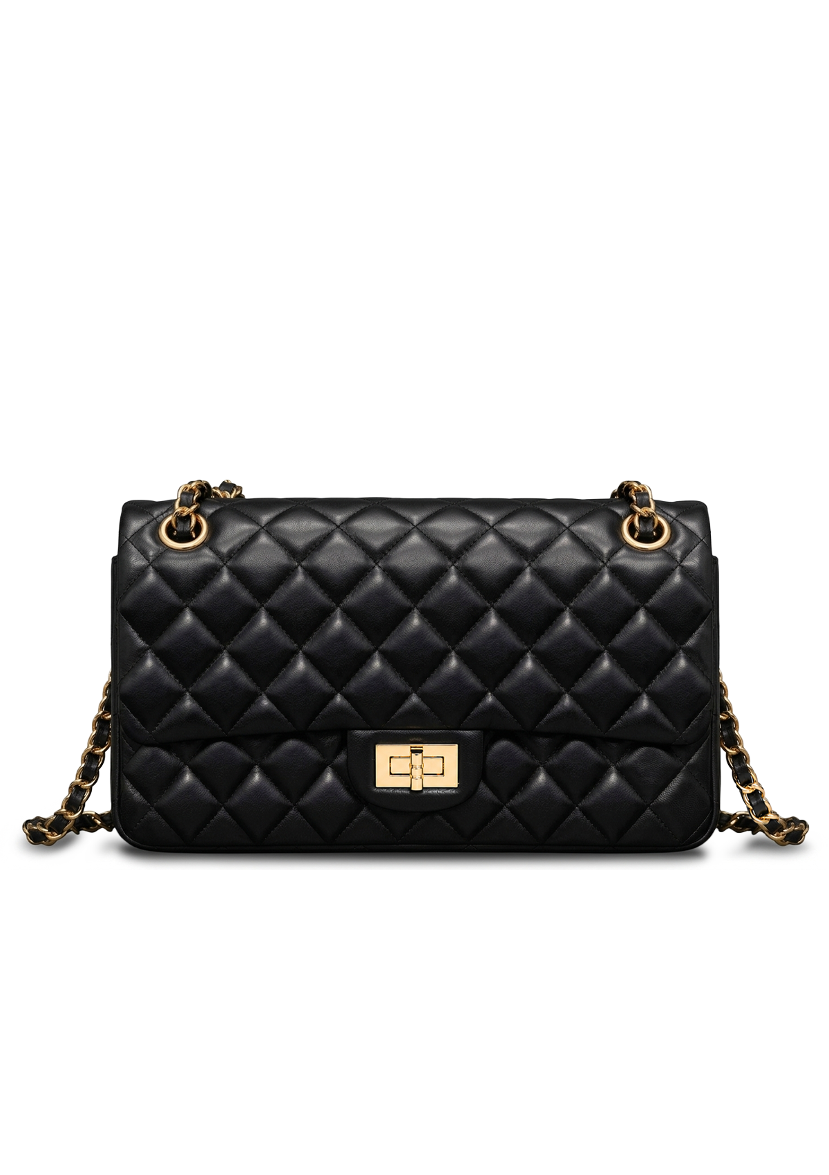 Quilted Flap Bag in Black