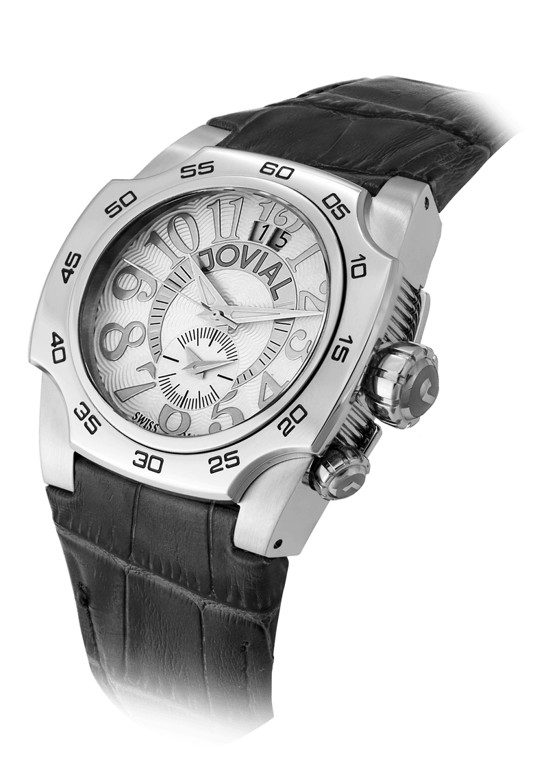 Classic JOVIAL Watch 7211GSLQ11 Gents Silver (White) Genuine leather