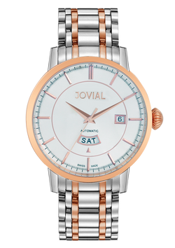 Automatic classic JOVIAL watch 9108GAMA01 Gents Rose Gold (White) 45mm Bracelet