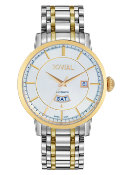Automatic classic JOVIAL watch 9108GTMA01 Gents two tone Gold (White) 42mm Bracelet